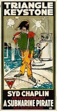 A Submarine Pirate 16mm Silent Short Comedy 1915 Syd Chaplin E1906B imdb 5.3