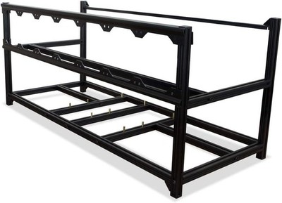 Kingwin KC-8GPU 8 GPU 7 Fan Slots Aluminum Open Air Miner Rig Case Frame