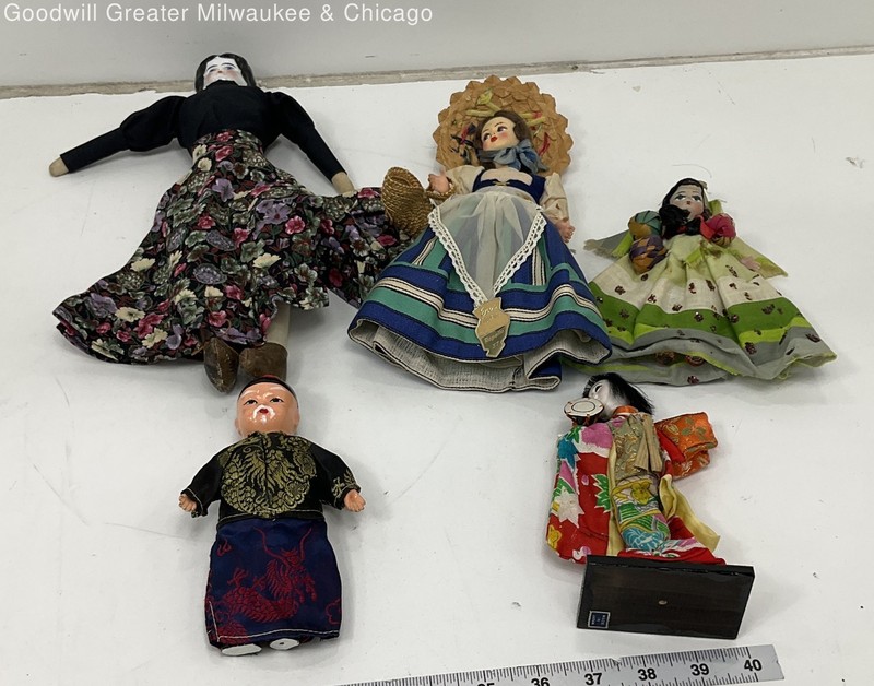 Unbranded Multicolor Floral Assorted Traditional Chinese Style Dolls Mixed