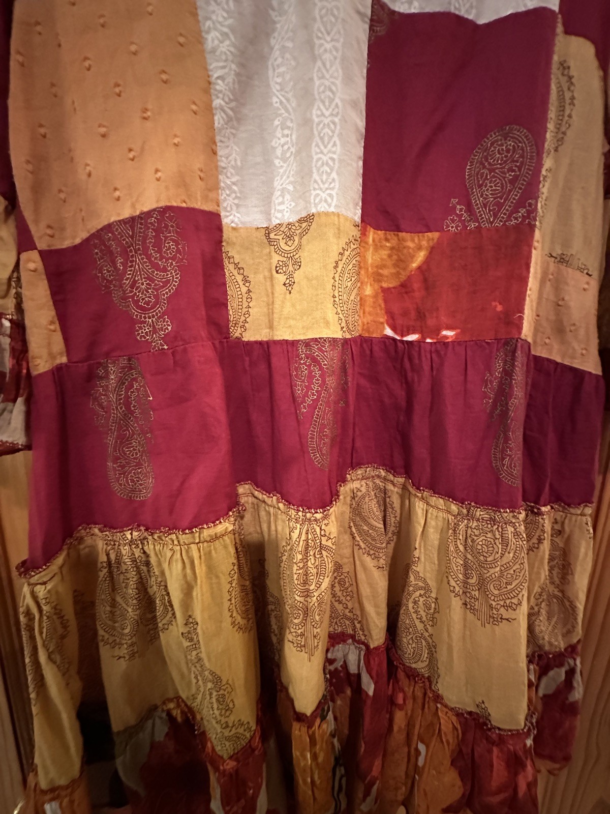 Indigo Thread Co. Patchwork Boho Tunic Top,  3/4 … - image 6