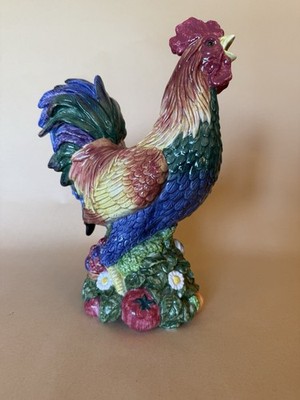 Fitz & Floyd Classics Crowing Rooster Pitcher 12'' Ceramic Farmhouse Decor