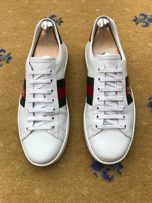 Gucci Ace Trainers Sneaker Shoes White Bee Web Green Red Mens UK 7 US 8 EU 41