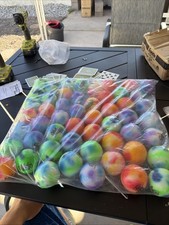 50 Rainbow Street Hockey Ball High Density Balls Multicolor Tie-dye