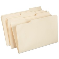 100 Pack Manila File Folders Legal size 3 Tab Assorted Position Staples
