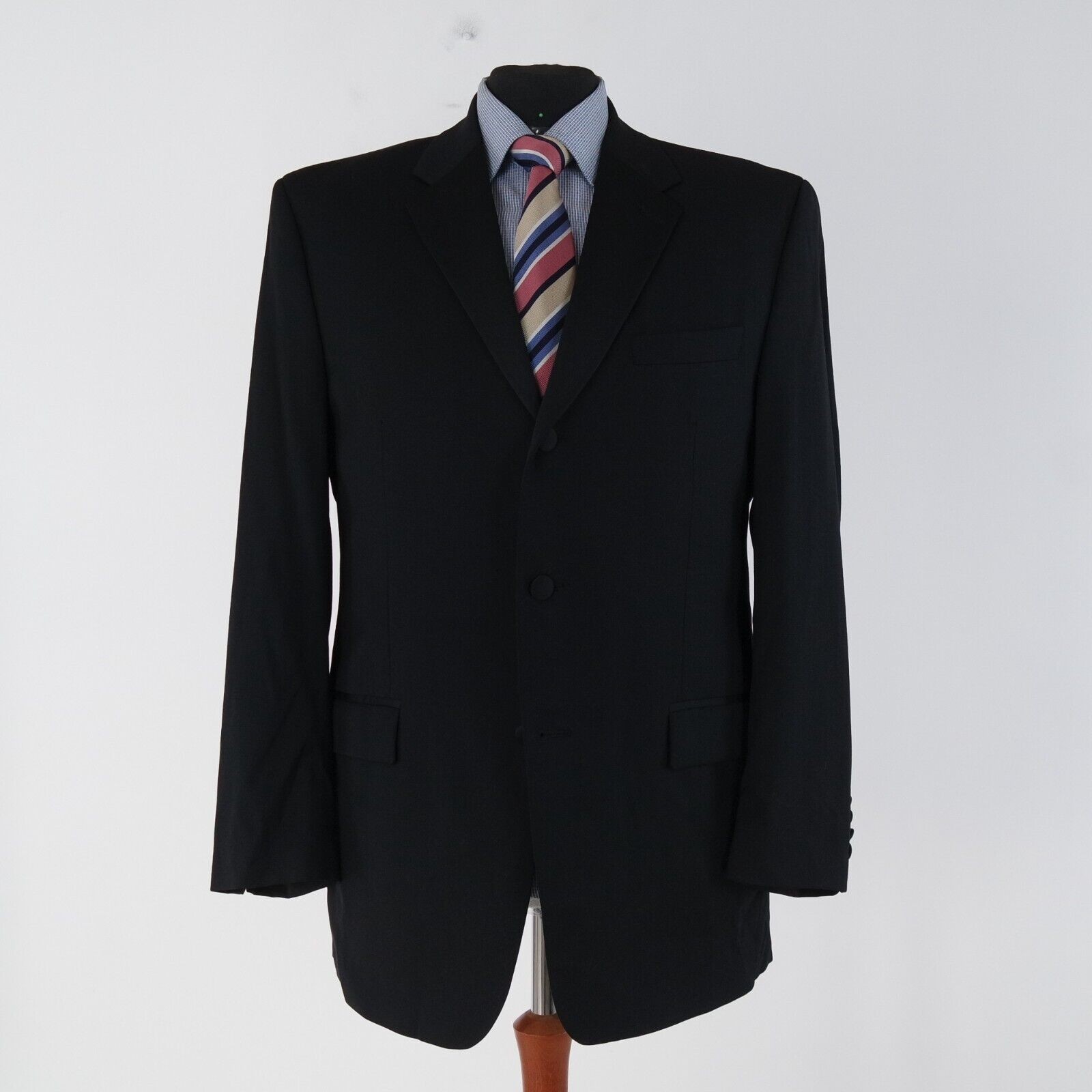 Mens CALVIN KLEIN Tuxedo Jacket 44R UK Size Black Wool Sport Coat Blazer thumbnail 4