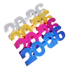 4 Pcs Happy New Year Glasses Graduation Photo Booth Props Christmas