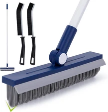 Grout Brush with Long Handle, Grout Cleaner Brush for Tile Floors, Stiff Bristle