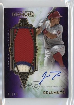 2021 Topps Diamond Icons Purple /10 JT Realmuto #AJP-JTR Jumbo Patch Auto 1rb3
