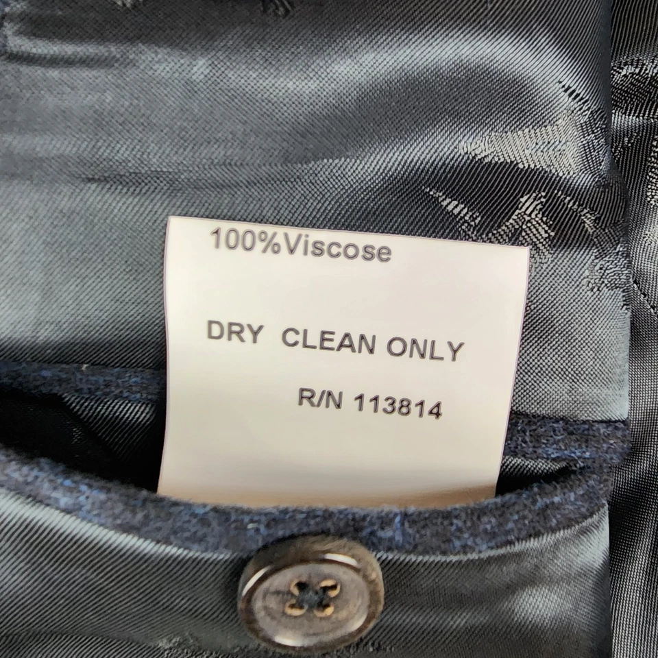 Blazer Billy Reid Para Hombres 42L Azul Lana Traje Chaqueta Abrigo Deportivo 2 Botones Foto 4 de 4