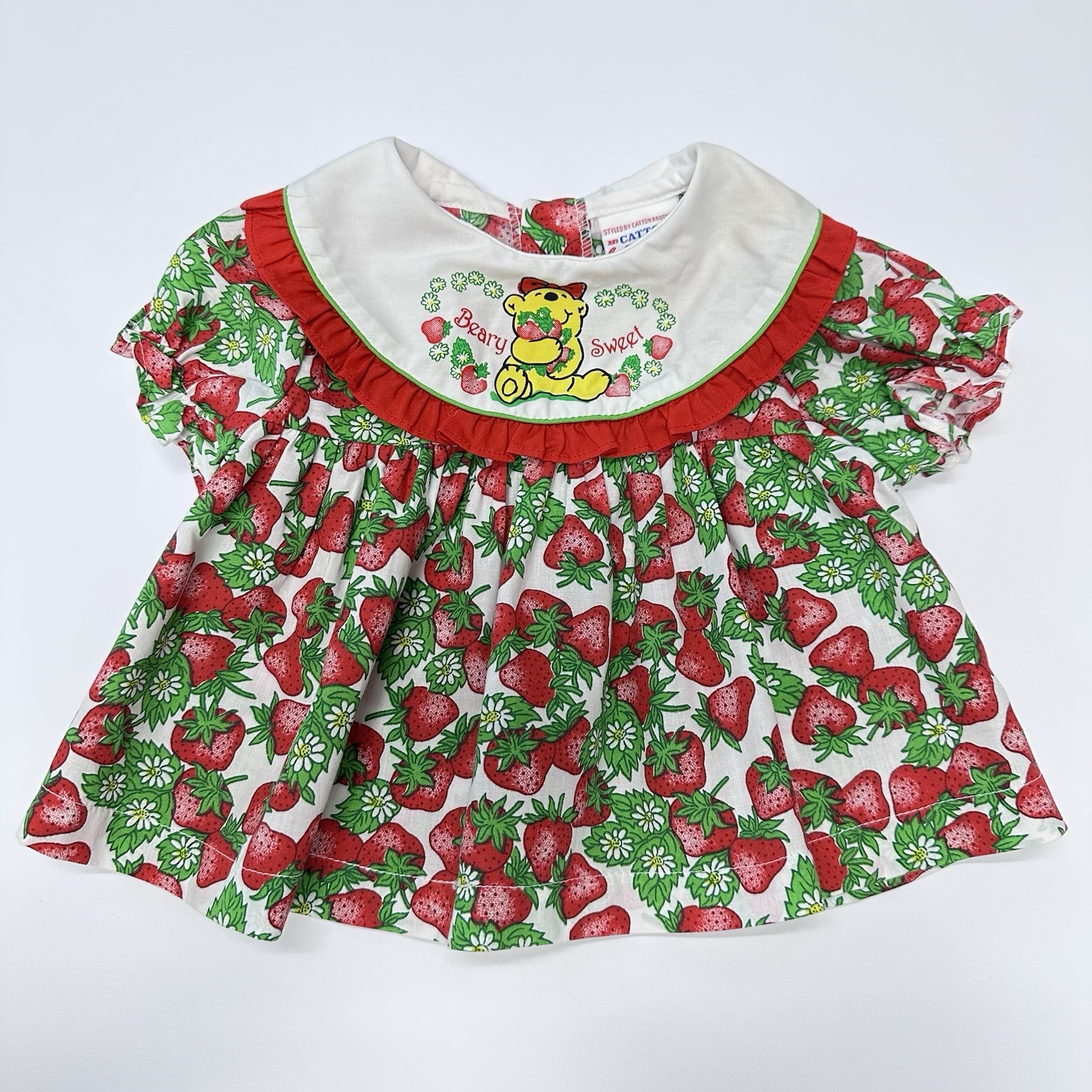 Vintage Catton Candy Beary Sweet Strawberries Baby Girl Dress 0-6M Philippines