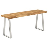 Bank Sitzbank Esszimmerbank Flurbank Baumkante 105Cm Massivholz Akazie vidaXL