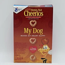 Honey Nut Cheerios Cereal Box My Dog Cat Makes My Heart Happy EMPTY BOX Ltd Ed