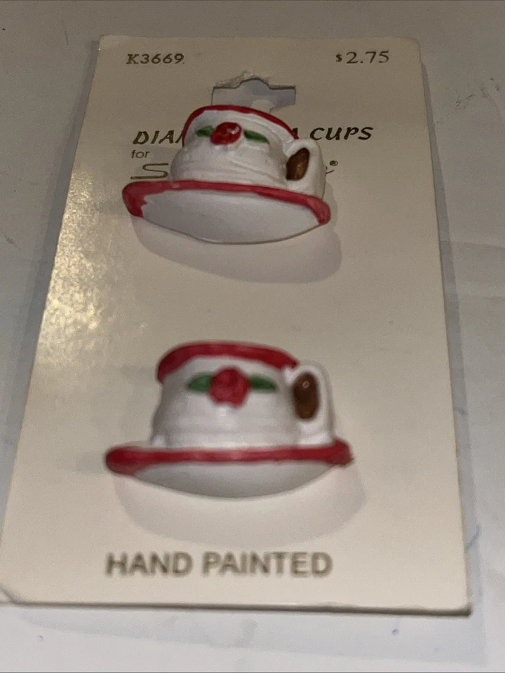 Vintage Streamline Dianna's Teacup Tea Cup Cups '90s Button Buttons Pink - Image 4 of 4