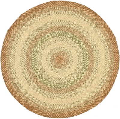 Braided Collection 4' Round Rust / Multi BRD303A Handmade Country Cottage Rev...