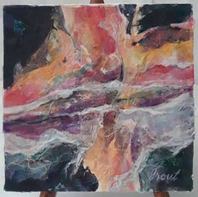 Gouache Multi Media By Don Trout Artist 7.5 x 7.5 Over and Under