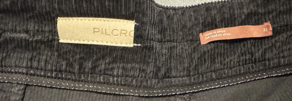 Pantalones de pana PILCRO Anthropologie The Wanderer pierna relajada negros desgastados 32 Foto 3 de 4