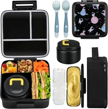 Bento Lunch Box for Kids With 8oz Soup thermo,Leak-proof Lunch Containers wit...