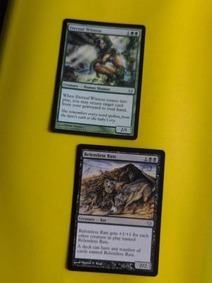 Relentless Rats & Eternal Witness Magic the Gathering 2 Karten. Fifth Dawn.