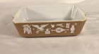 Pyrex Early American 1.5Qt 503 Refrigerator Dish Casserole Brown White No Lid