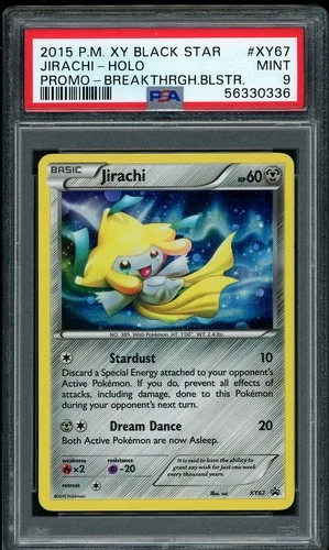 2015 Pokemon Jirachi Holo Black Star Promo Breakthrough Blister XY67 PSA 9 MINT