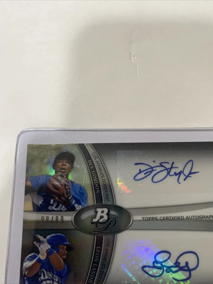 Bowman Platinum 88/89 2011 doble automático Dee Gordon Leon Landry #DAC-GL Dodgers Foto 3 de 4