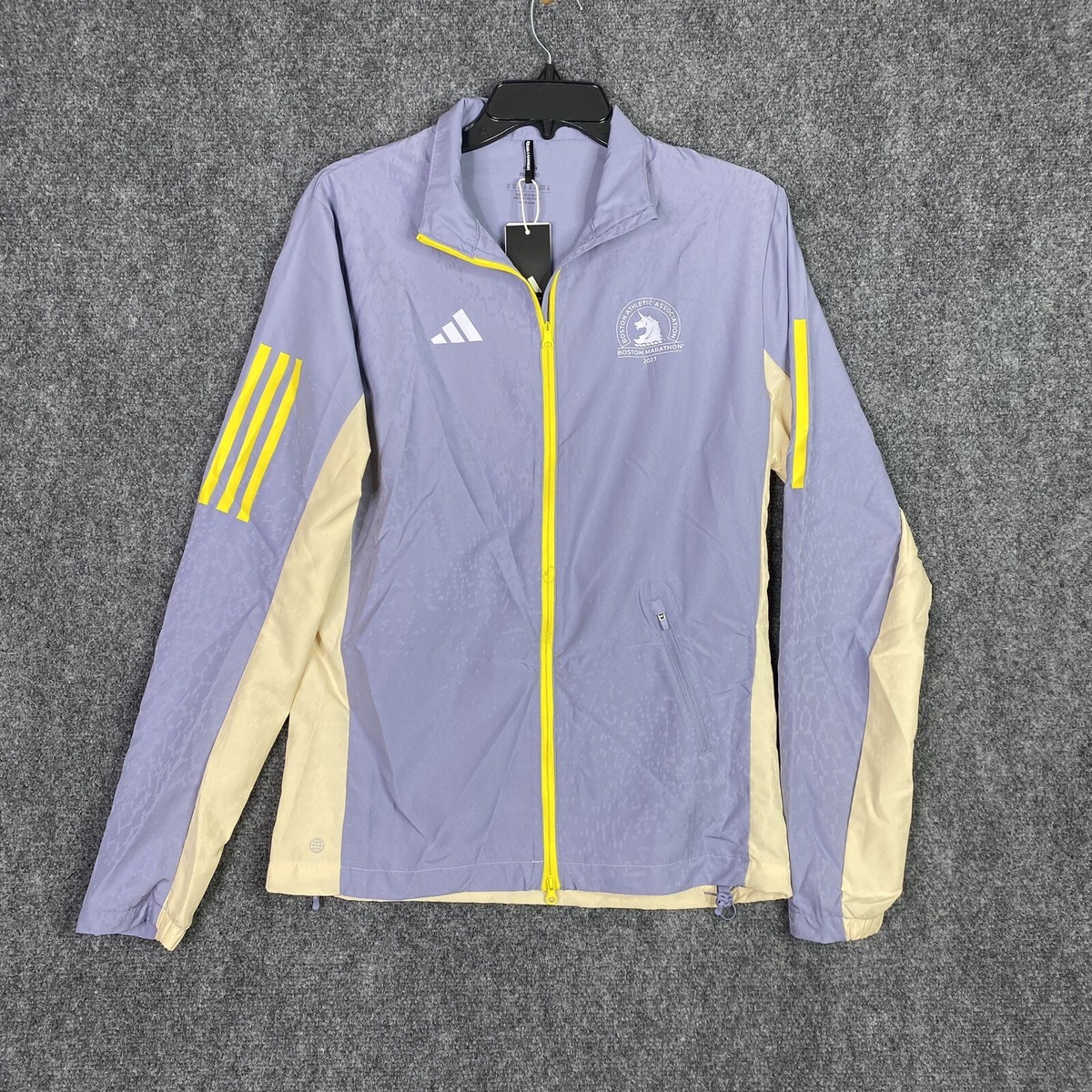Adidas 2023 Boston Marathon Celebration Jacket Mens XS Grey HY0263