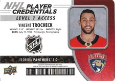Vincent Trocheck #NHL-TR - 2018-19 MVP - NHL Player Credentials Access Level 1