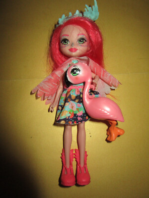 B1148) SÜSSE ALTE ENCHANTIMALS DOLL FANCY FLAMINGO UND SWASH MATTEL 2018