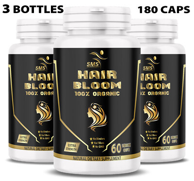 HERBAL HAIR GROW 100% Organic 180 Veggie Vegetable Capsule Non GMO 