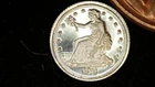 MINIATURE COIN 1873 TRADE DOLLAR PROOF LIKE STERLING SILVER