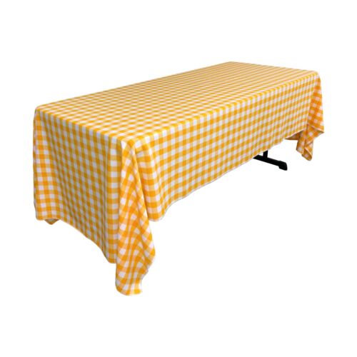 LA Linen Polyester Checkered 60 by 120-Inch Rectangular Tablecloth. Made in USA - Picture 10 of 10