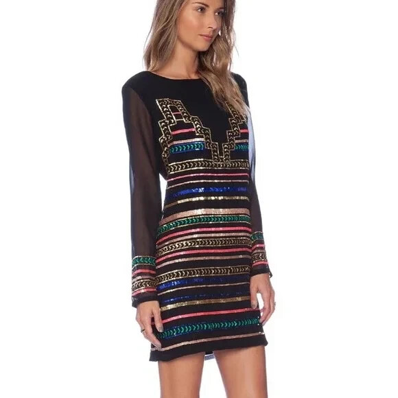hoffman mini dress Mara Hoffman Mini Dress Women's XS Geometric Sleeveless Crew Neck Shift