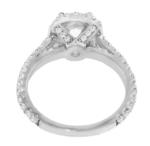1.90 CT TW Round Cut Diamond Halo Engagement Ring in 14k White Gold (G-H SI) New - Picture 5 of 6