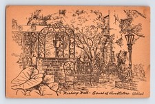 Postcard Louisiana New Orleans LA Court Two Sisters Wishing Well 1940s Unposted