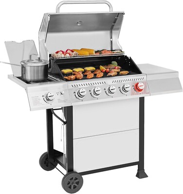 GA5401T 5-Burner Propane Gas Grill with Sear Burner and Side Burner, Stainless S