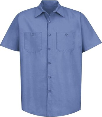 #ad #ad Red Kap SP24 Mens Industrial Work Shirt Regular Fit Short Sleeve $16.37