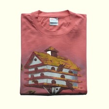 HANES 80s 90s VTG MADE IN USA BIRDHOUSE BUTTERFLY OUTDOOR GRAPHIC T SHIRT SZ XL
