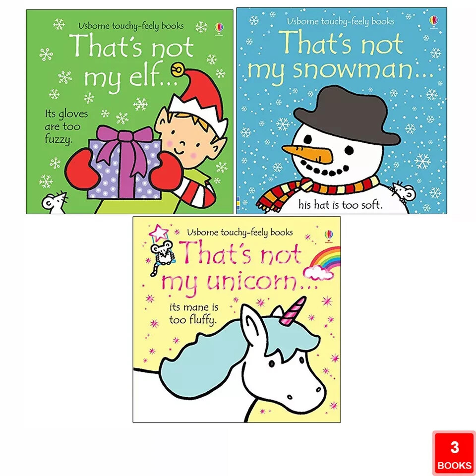 Various Publishers Usborne Thats Not My Touchy Feely Series 3 Books Collection Set (Elf, Snowman, Unicorn) - Image 4