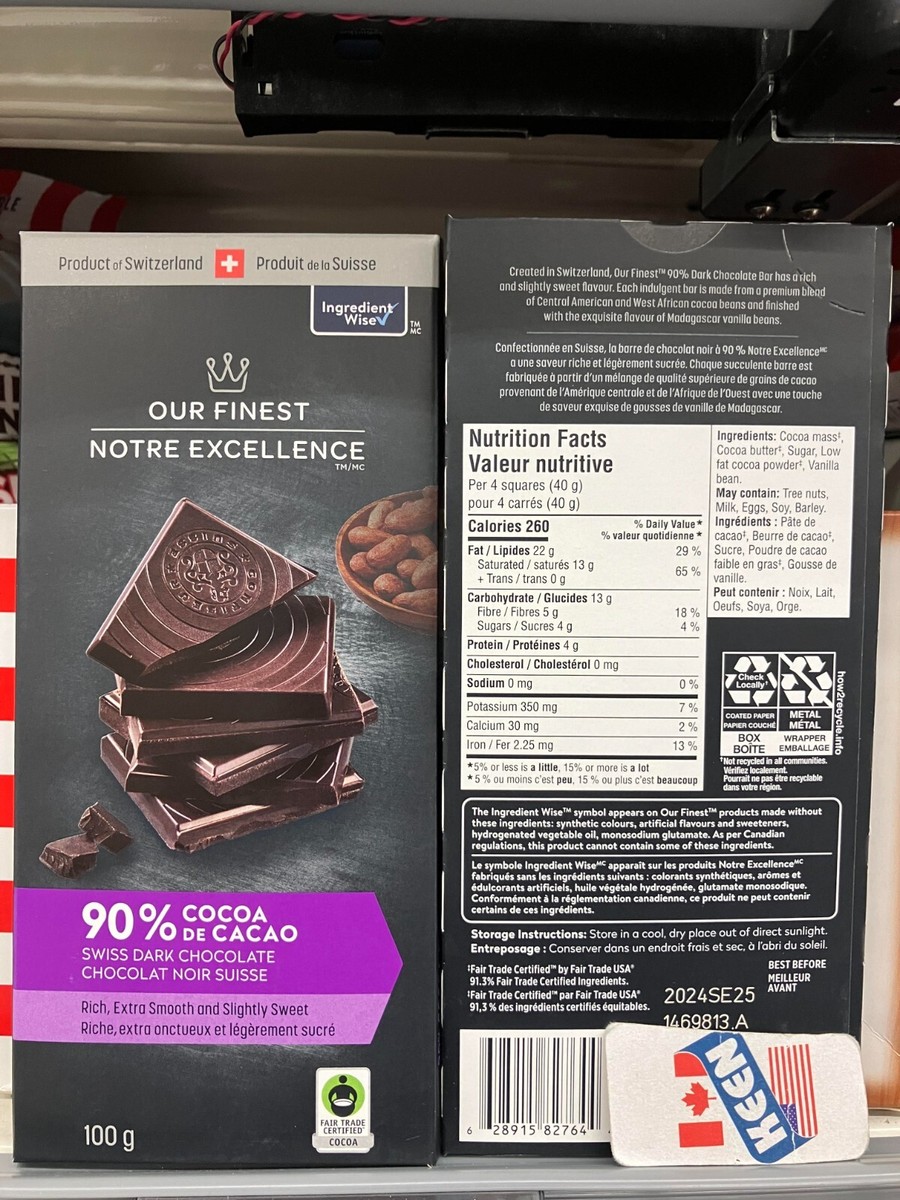 KEENeStore 90% Cocoa Swiss Dark Chocolate, 100 g, Exp:2026SE | eBay