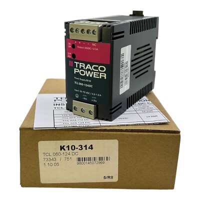 Traco Power TCL060-124DC DIN Rail Power Supply 24V DC 60W 2.5A Single Phase
