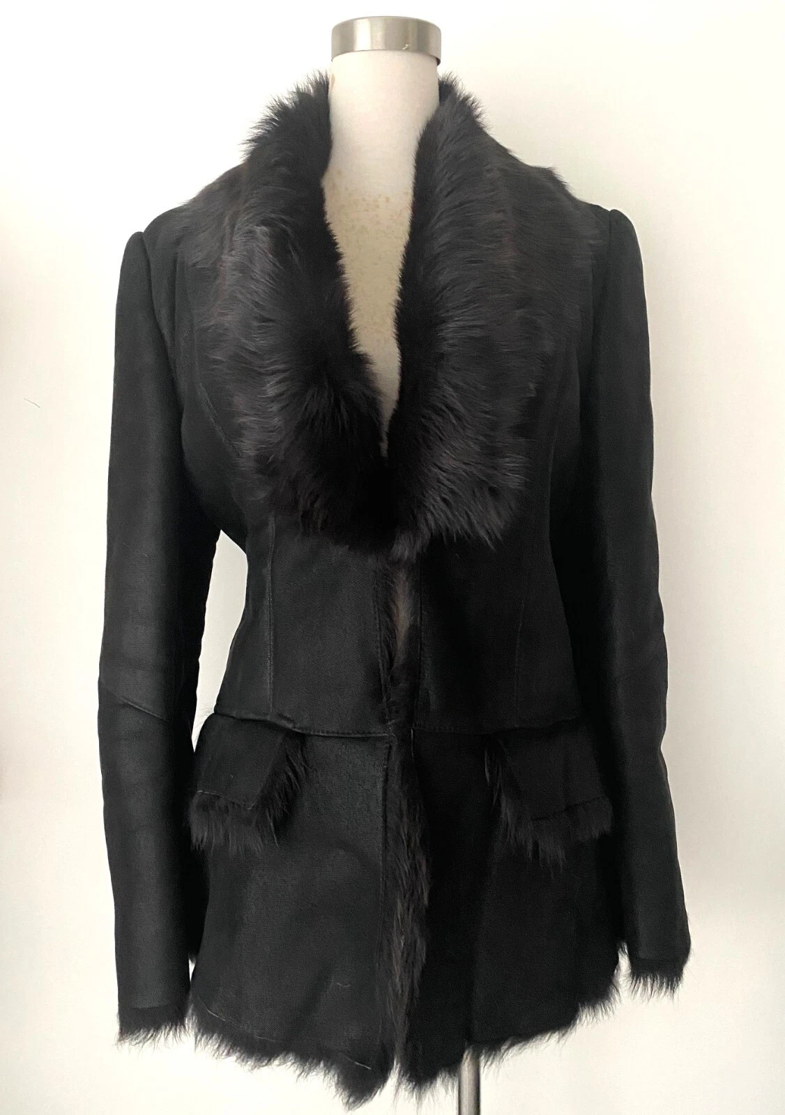 Gucci par Tom Ford 1996 F/W piste cisaillement veste cuir pas robe manteau