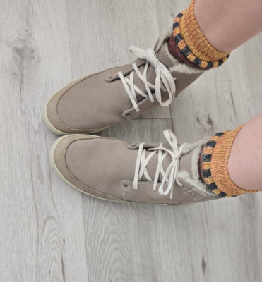 Helly Hanson | monochrome gray tan minimalist sporty Gorpcore shoes | WMS 8.5