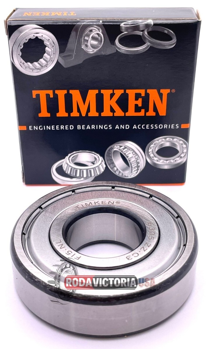 TIMKEN 6305 ZZ C3 DEEP GROOVE BALL BEARING, METAL SHIELDED