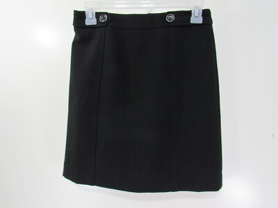 Womens Loft Skirt Size 00 Black Straight Back Zipper Lined