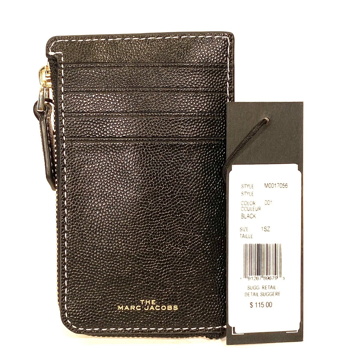 ラブ MARC JACOBS J Link Leather Zip Card Case Key Holder Wallet Black