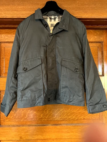 $2050 Burberry London Mens Harrington Jacket Charcoal Grey Plaid - Free Shipping - product listing photo