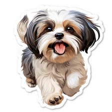 Shih Tzu Dog Vinyl Sticker, Water Resistant, Indoor, Laptop