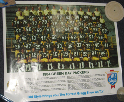 フィル・グリーンウッド ボーダーカントリー1980年 Green Bay Packers 1984 TEAM POSTER Old Style FORREST GREG Lynn