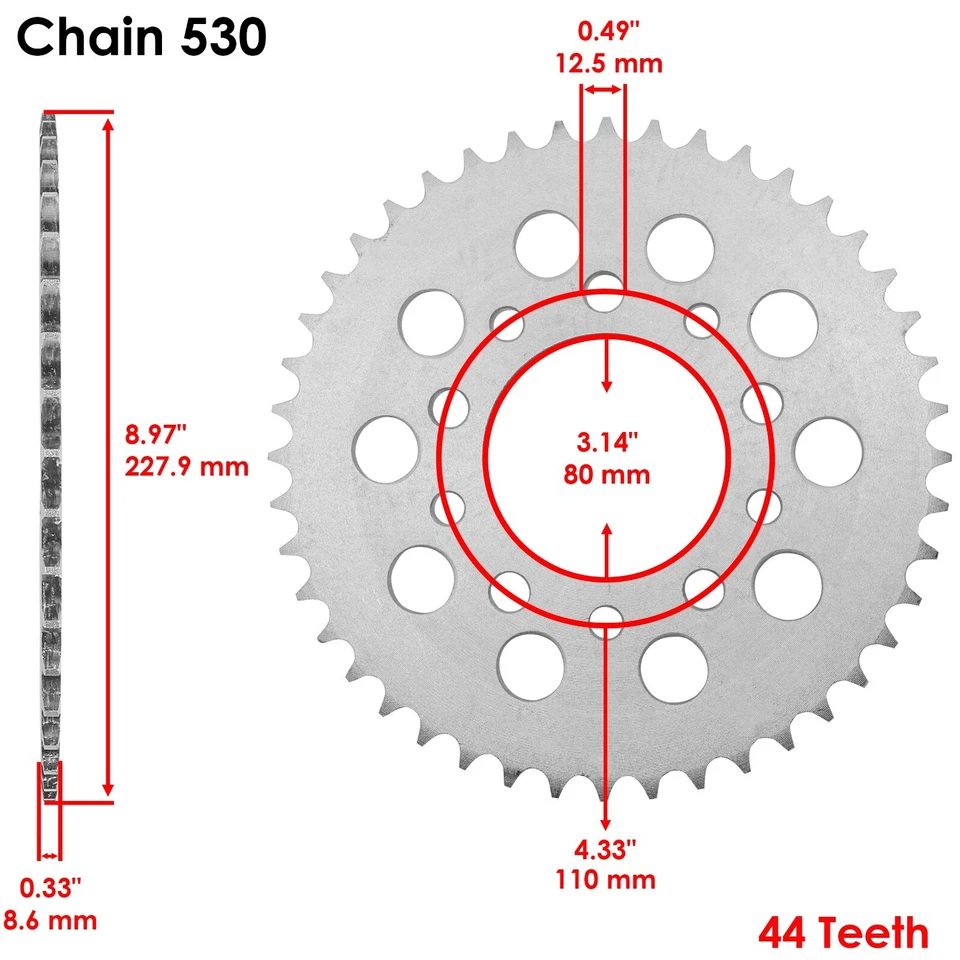 Red Drive Chain And Sprocket Kit for Honda VF700F Interceptor 700 1984 1985 Foto 4 de 4