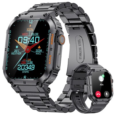 Smartwatch Herren Telefonfunktion Armbanduhr Fitnessuhr Wasserdicht Musikplayer